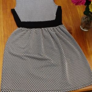 Black and white polka dot stretchy dress